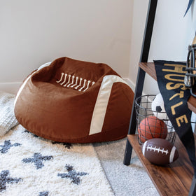 Big Joe Sports Ball plush fabric closeup highlighting soft texture