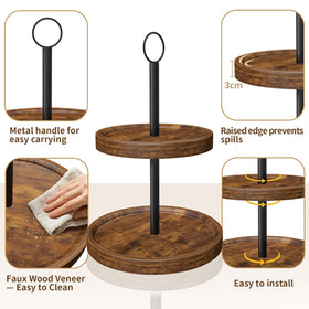 BIGNEWWANG decor setup on holiday table using rustic two-tier stand