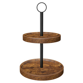 BIGNEWWANG tiered tray stand with rustic metal handle for easy repositioning