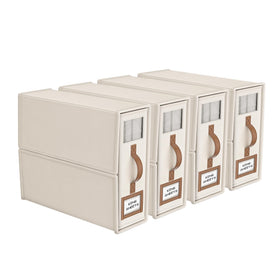 BigPonPon bed sheet organizer with window in beige for easy viewing