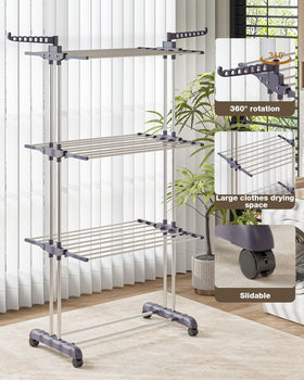 Bigzzia stainless steel base with brake-enabled casters for easy mobility