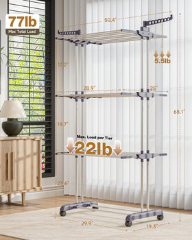 Bigzzia 126 cm by 50 cm by 172 cm rack, easy to assemble