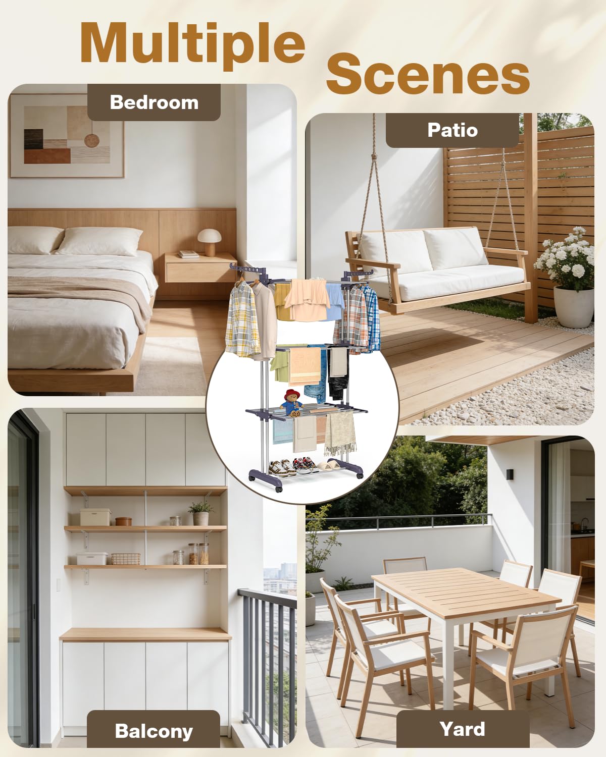 Bigzzia rack on sturdy base ideal for indoor or outdoor use