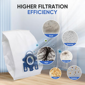 Self-locking collar prevents dust escape during disposal.