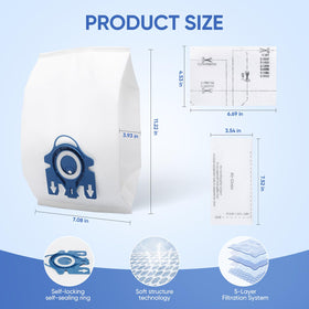 Five-layer GN bag material delivers durability for longer cleaning sessions.