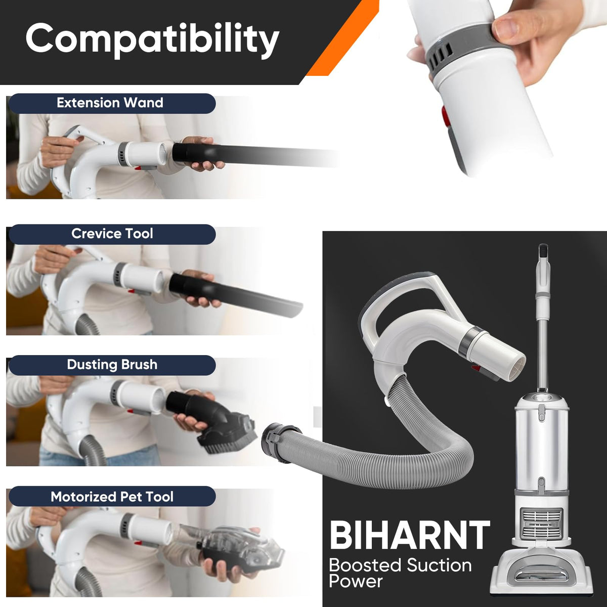 BIHARNT anti-static handle reduces friction for comfortable cleaning sessions.