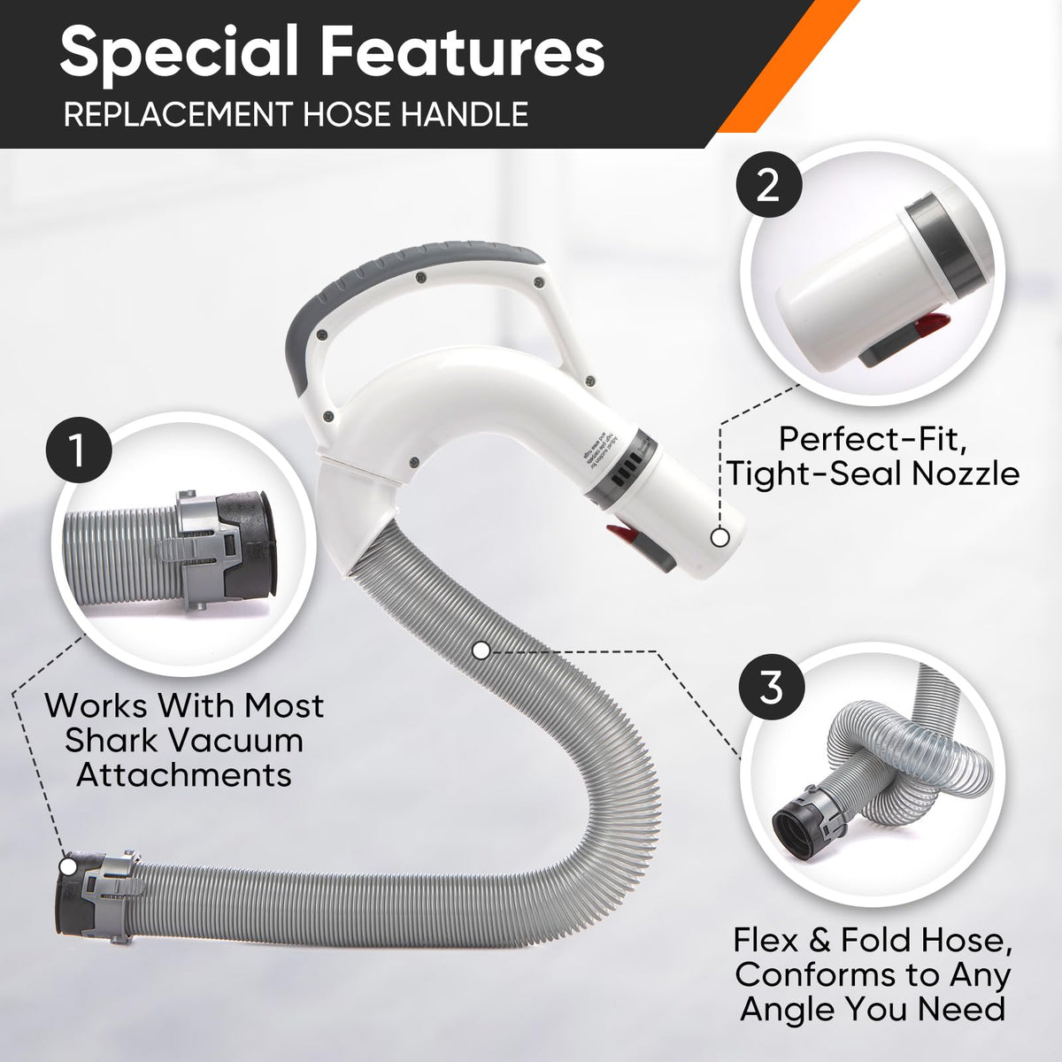 BIHARNT hose features steel wire core for long-lasting strength during pet hair cleanup.