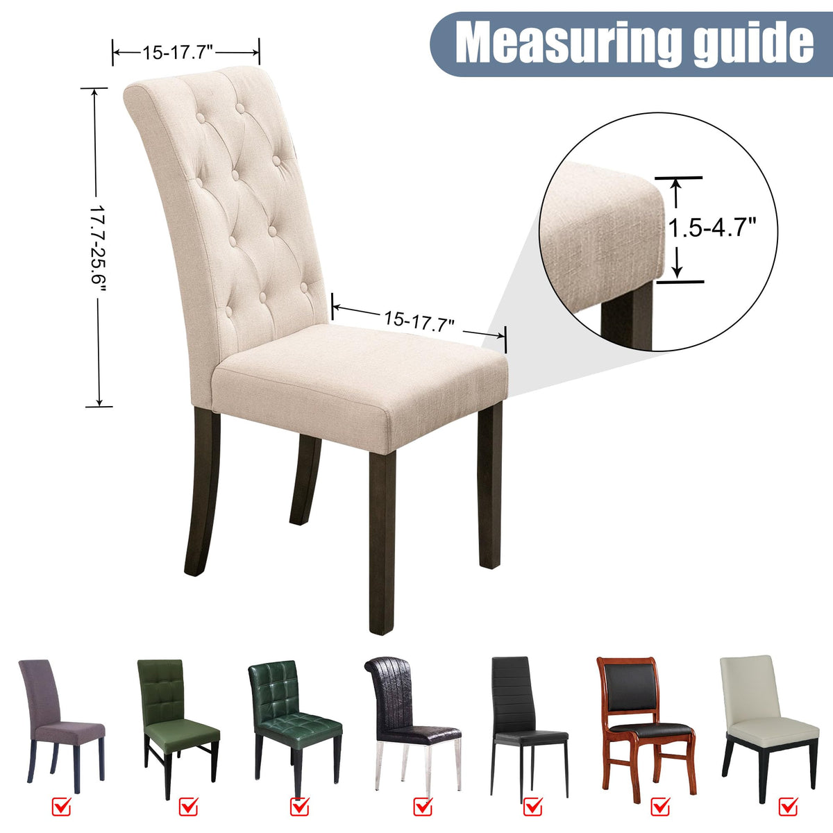 BIETYONE chair slipcover is machine-washable for simple cleaning