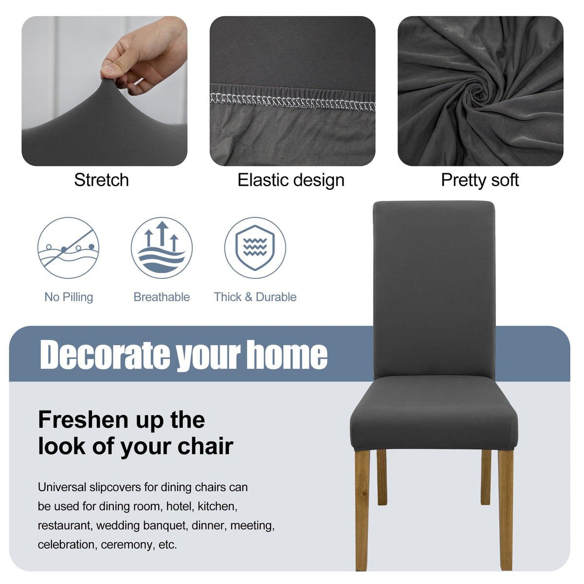 BIETYONE parsons slipcover with elastic bottom, secure fit and neat appearance.