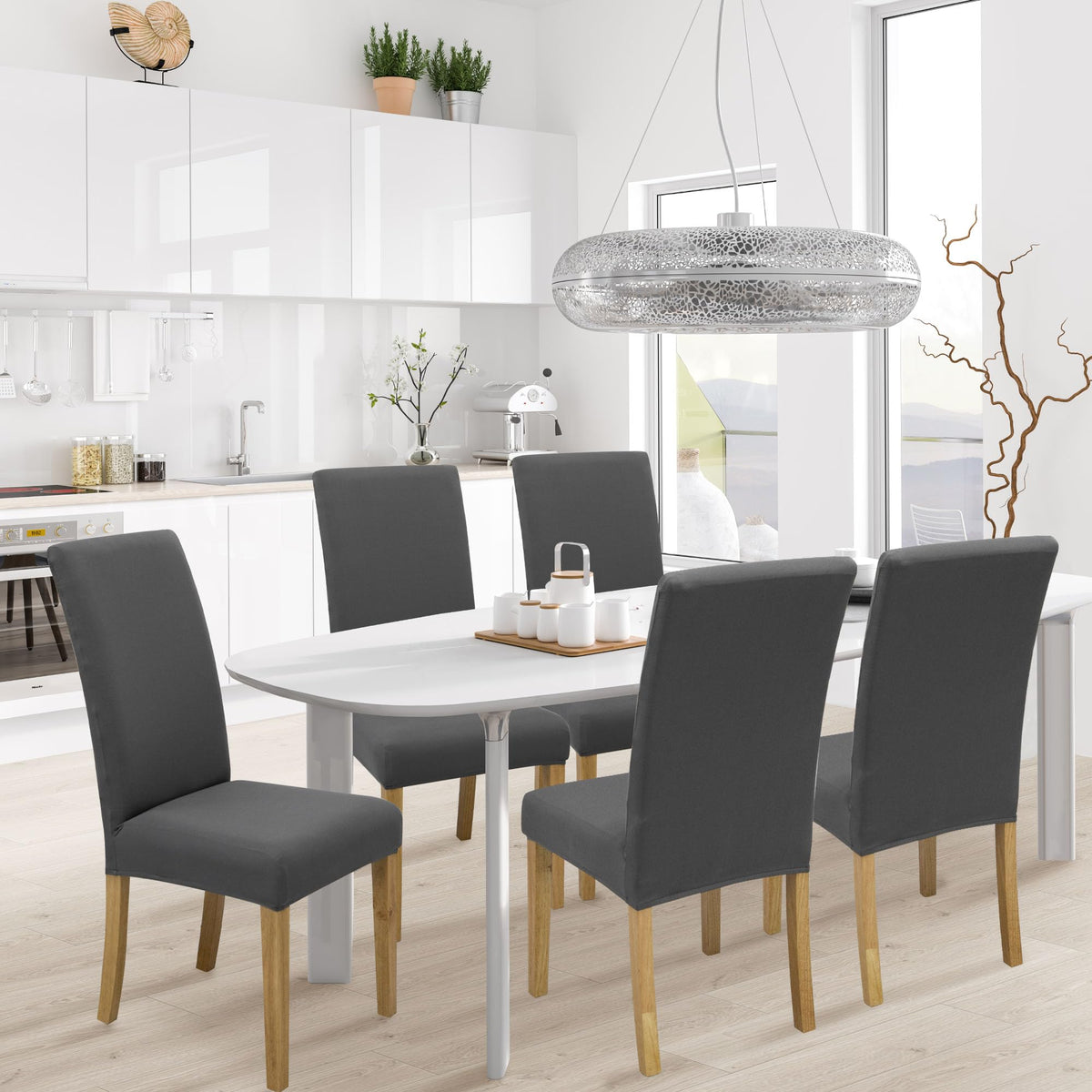 BIETYONE stretch slipcover in jacquard style, easy chair protection and vibrant look.