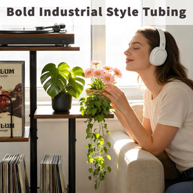 Universal turntable compatibility on Bikoney stand fits most popular models.
