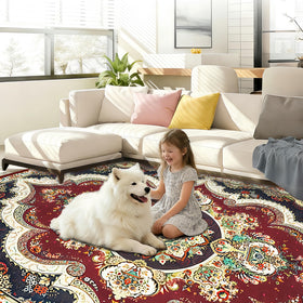 BIKOZI 8x10 rug anchors furniture layouts and defines open spaces.