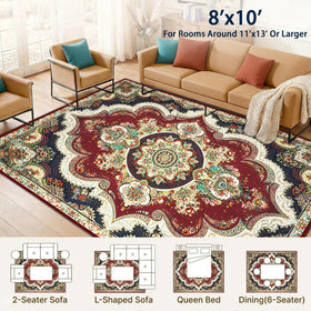 BIKOZI washable rug close-up shows durable pile and convenient cleaning.