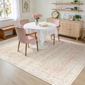 BILEEHOME foldable distressed rug shown laid flat for flexible styling