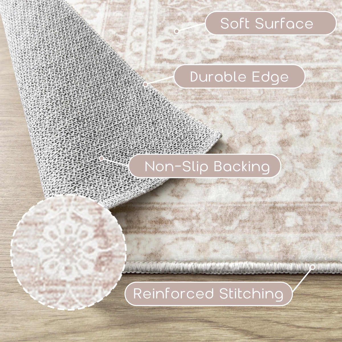 BILEEHOME vintage distressed pattern rug for chic boho interiors