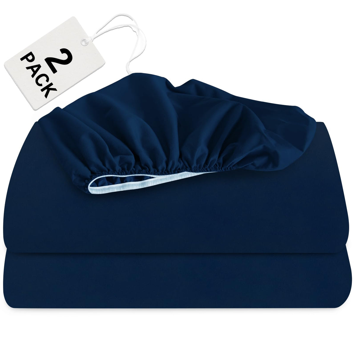 Biloban twin fitted sheet with a 14-inch deep pocket fits large mattresses securely.