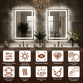 Bimno mirror shows three color temperatures for warm, neutral, and daylight lighting.