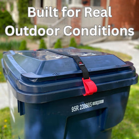 BinClaw raccoon-proof garbage solution for backyard bins
