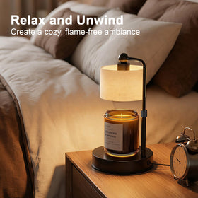 Rustic modern Bingyouth design with linen shade complements decor.