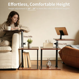 Bingyouth swivel side table four casters for smooth movement.