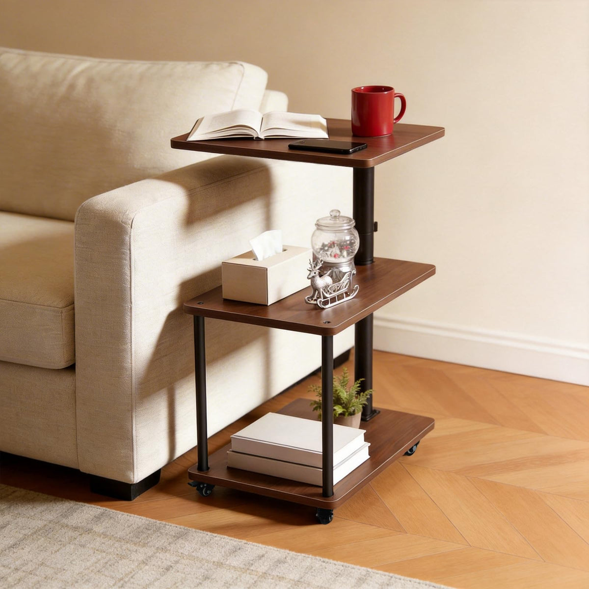 Bingyouth swivel side table quick assembly with included tools.