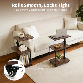 Bingyouth swivel side table swivel mechanism in action beside a couch.