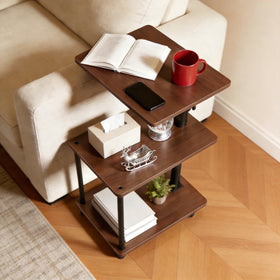 Bingyouth swivel side table top view with ample surface for drinks and devices.