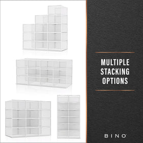 BINO clear shoe bin stack system for a tidy closet
