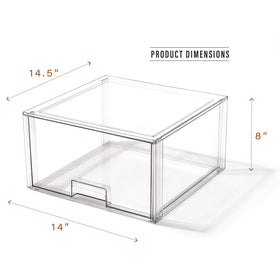 BINO clear stackable drawer fridge organizer shows contents at a glance