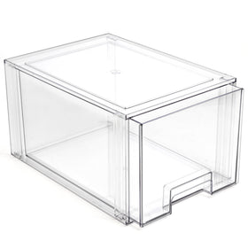 BINO clear stackable drawer front view for easy access and visibility.