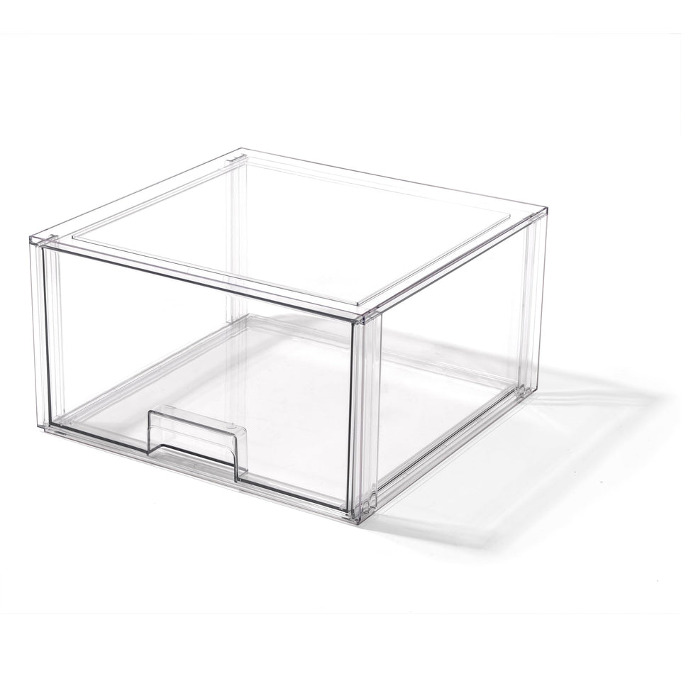 BINO clear stackable drawer tall XL front view for organized pantry