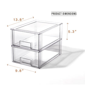 BINO clear stackable drawer in fridge keeps items organized and accessible.