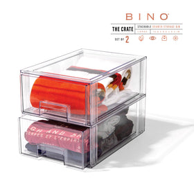 BINO clear stackable drawer large under-sink for space-saving organization and easy cleaning.