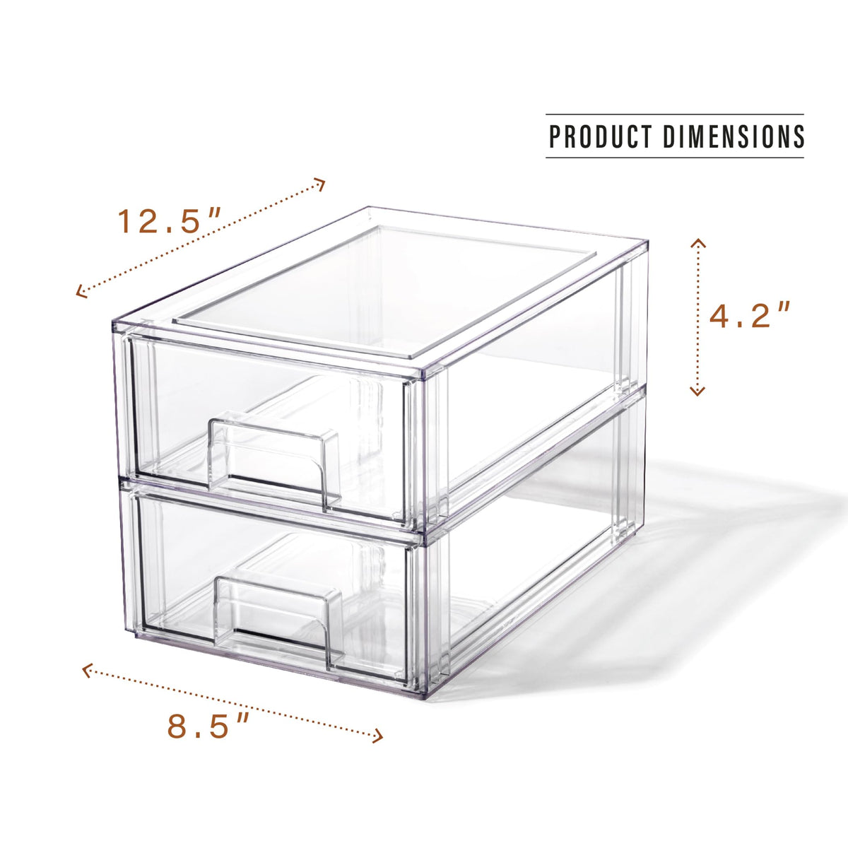 BINO Clear Stackable Storage Drawer side view, maximize fridge organization