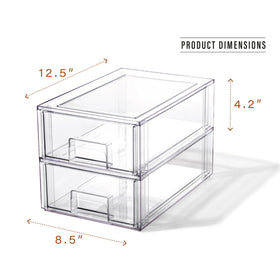 BINO Clear Stackable Storage Drawer side view, maximize fridge organization