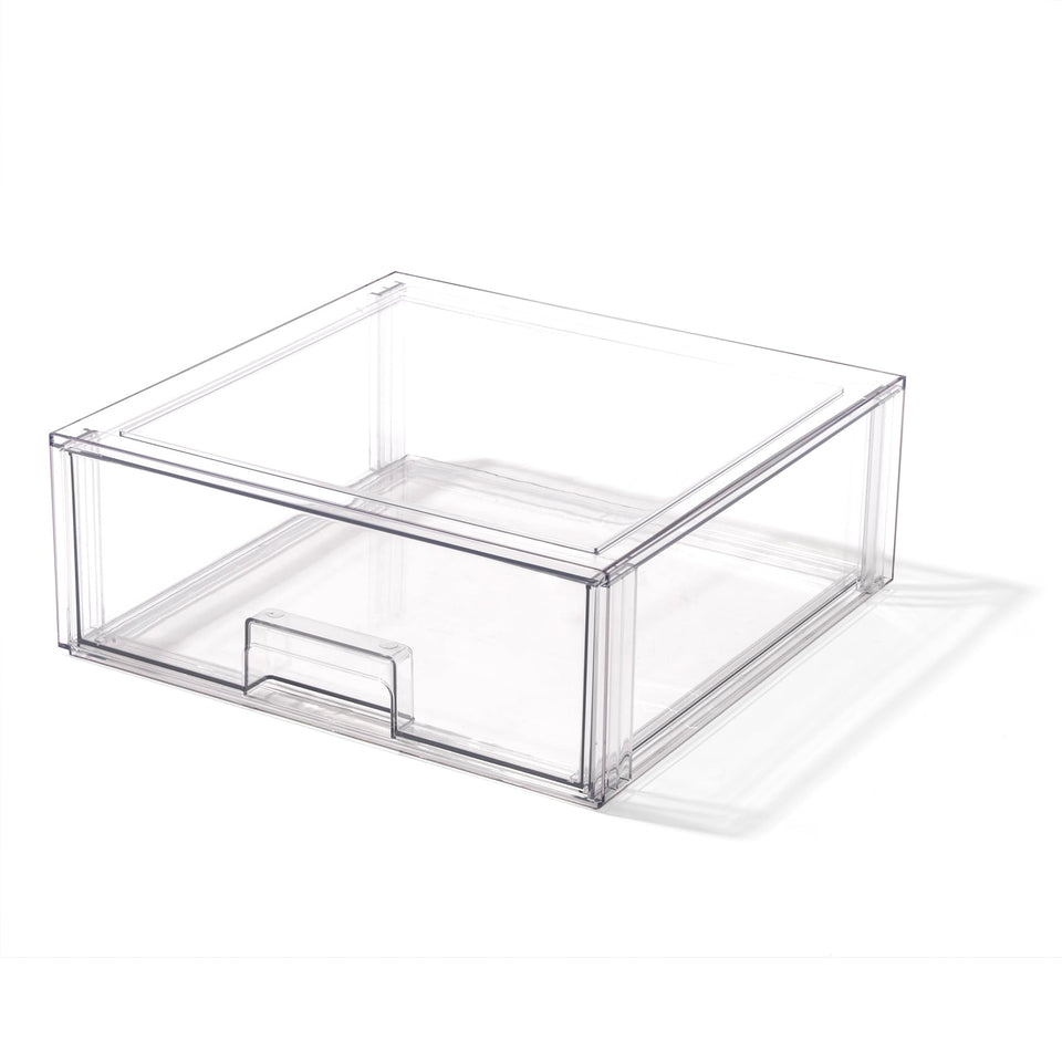 BINO clear stackable drawer in fridge for quick item checks and easy access