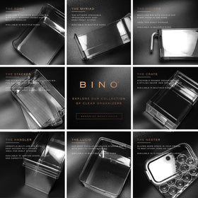 BINO vanity storage drawers, clear finish for tidy bathroom cabinets.