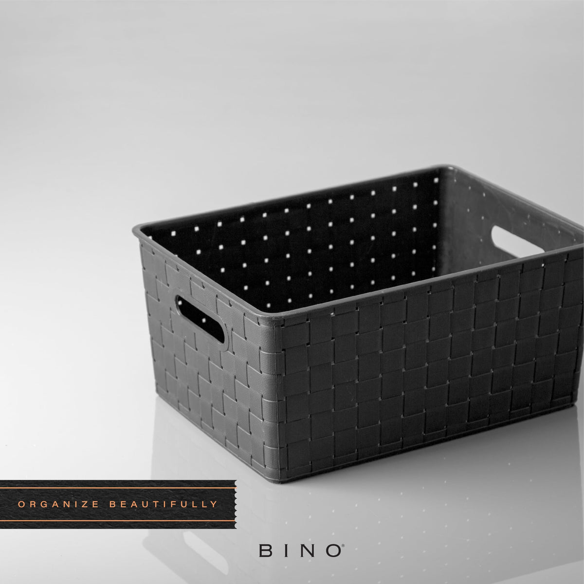 BINO drawer-friendly basket fits various sizes to maximize cabinet organization