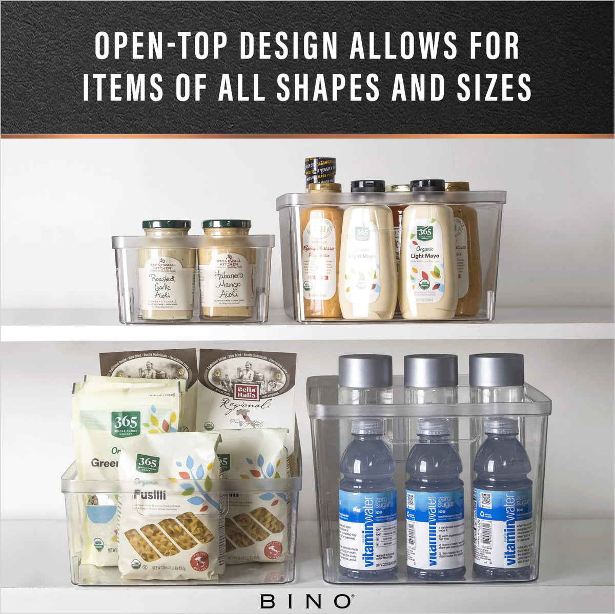BINO Lucid Collection bin with rounded corners for safe, simple cleaning