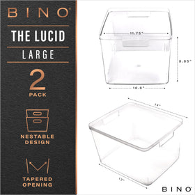 BINO Lucid Collection large clear bin side handle for easy lifting