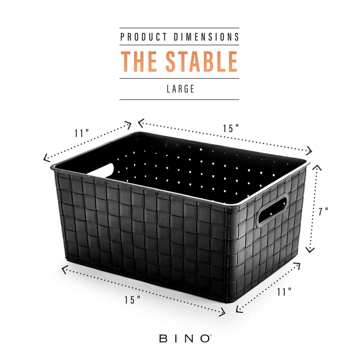 BINO rectangular cabinet organizer with handles keeps items portable and neatly separated