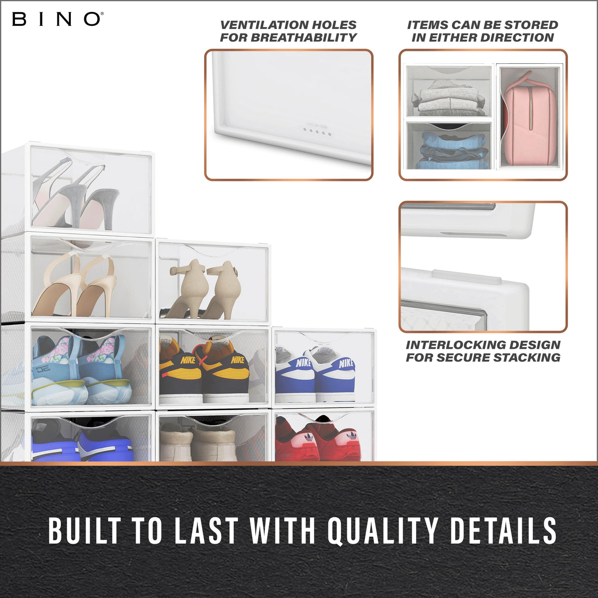BINO sneaker storage pack of 12 kept together neatly