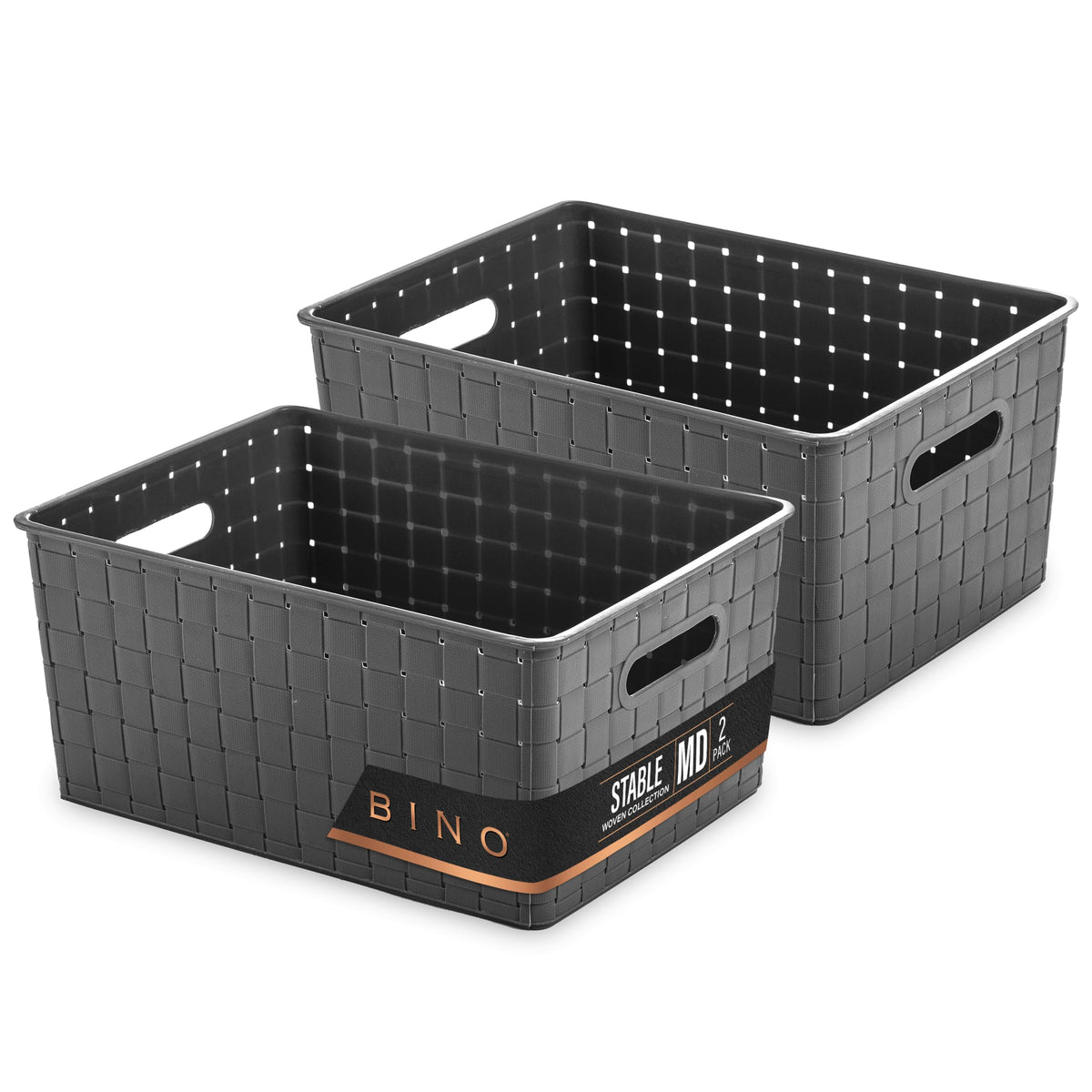 BINO Stable Collection medium grey basket in a drawer for organized storage.