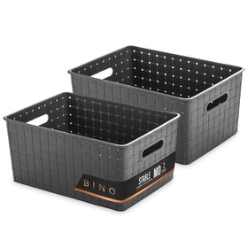 BINO Stable Collection medium grey basket in a drawer for organized storage.