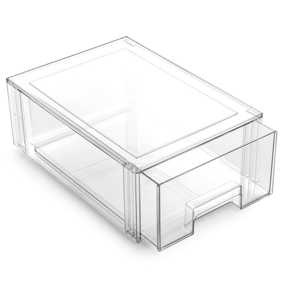 BINO stackable storage drawers, large clear front view for pantry organization.