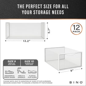 BINO transparent multi-section shoe box highlights contents at a glance