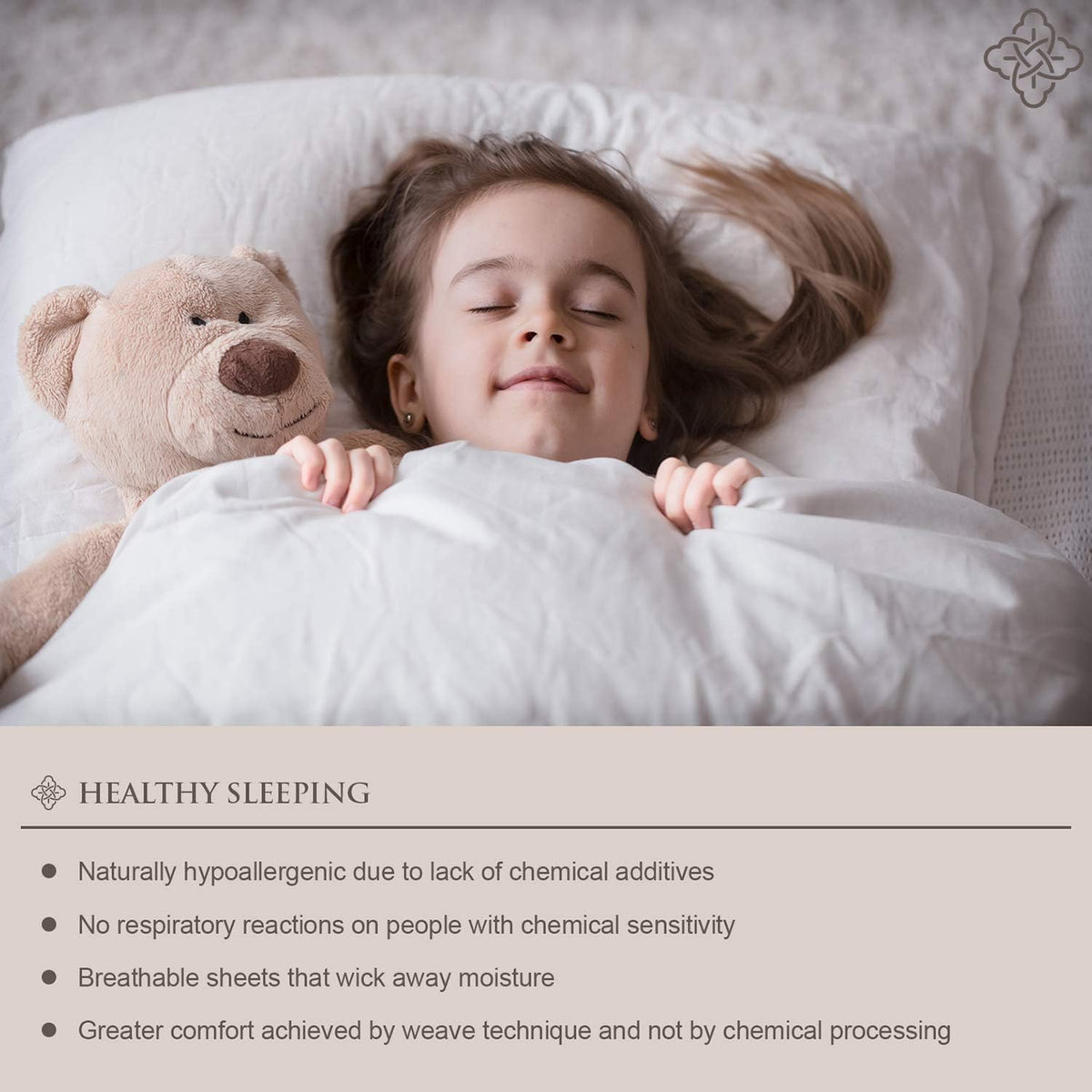 BIOWEAVES pillowcase easy-care design supports simple laundry