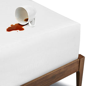 BIOWEAVES organic waterproof mattress protector with breathable top layer guards against spills and allergens.