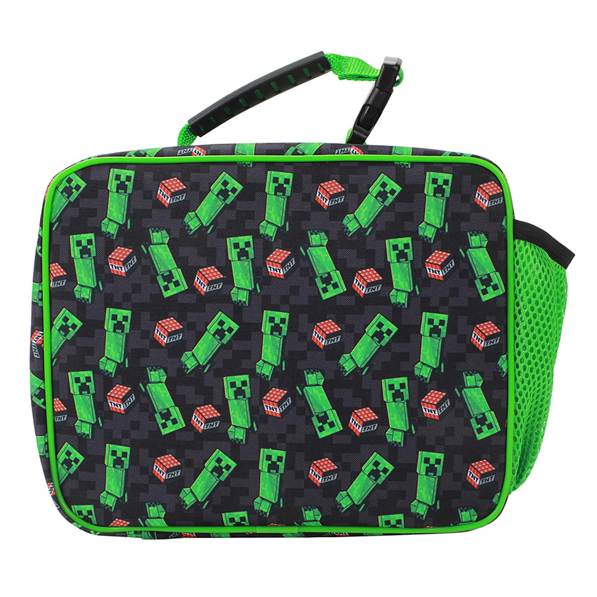 Bioworld Minecraft Creepers lunch kit dimensions 10.2 by 8 by 3.5 inches