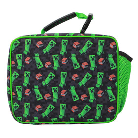 Bioworld Minecraft Creepers lunch kit dimensions 10.2 by 8 by 3.5 inches